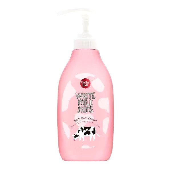 Cathy doll อาบน้ำน้ำนม&สตอเบอรี่ขาว บ่มผิวนุ่มชุ่มผิวใส 450ml.