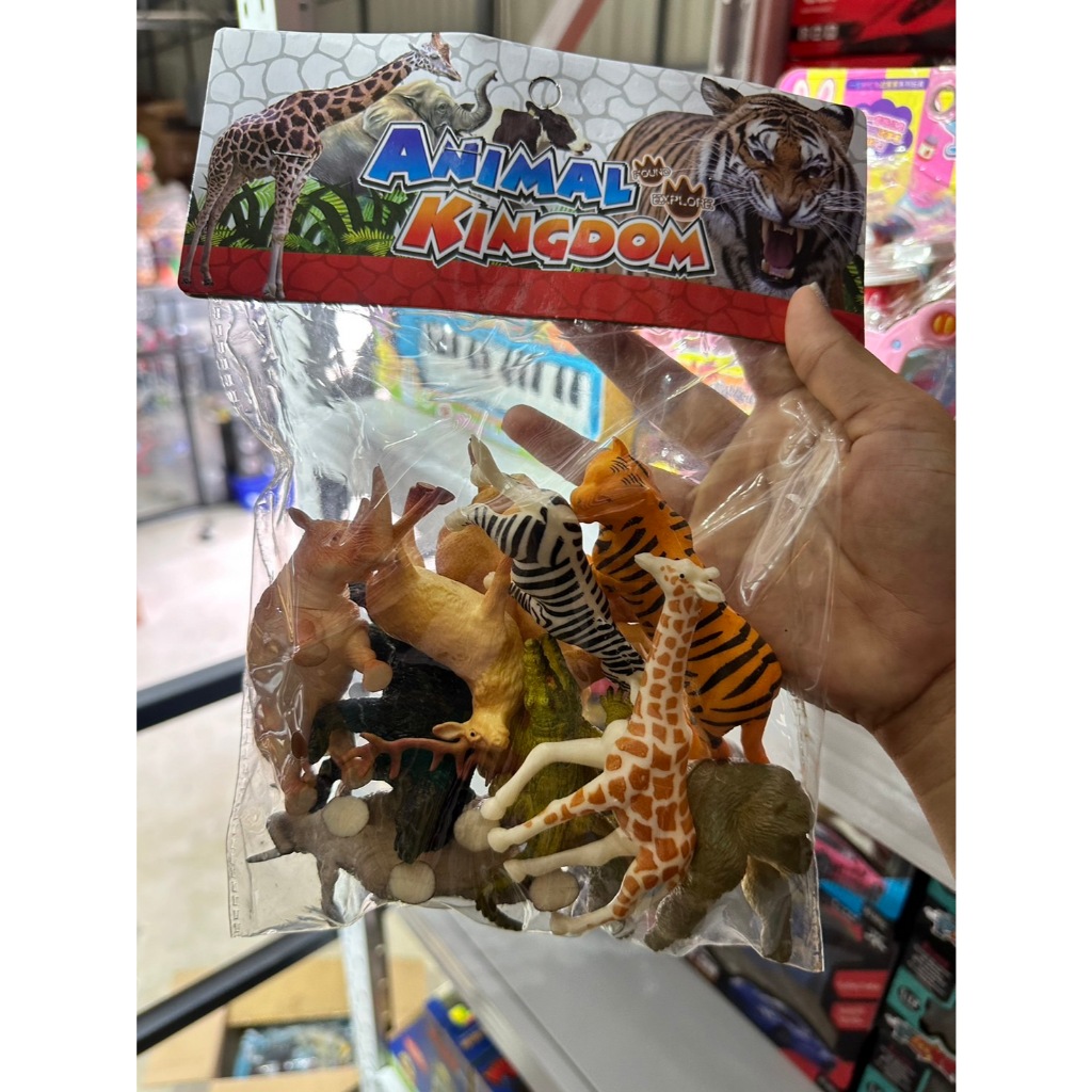 โมเดลสัตว์ป่า โมเดลสัตว์จำลอง ของเล่นเด็ก Animal Kingdom สัตว์ป่า10ถุง/1ถุง