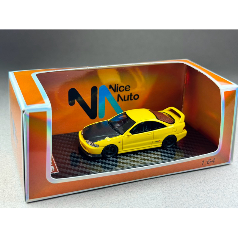 Honda Spoon Integra DC2 resin model Yellow Limited 399 ฝากระโปรงเปิดได้ มีห้องเครื่อง Scale 1:64 ยี่ห้อ NA Model