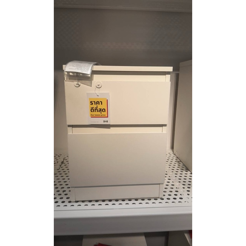 IKEA KULLEN ตู้วาง ตู้วางข้างเตียง ตู้ข้างเตียงอิเกีย คุลเลนตู้ 2 ลิ้นชัก, ขาว,น้ำตาลดำ 35x49 ซม.