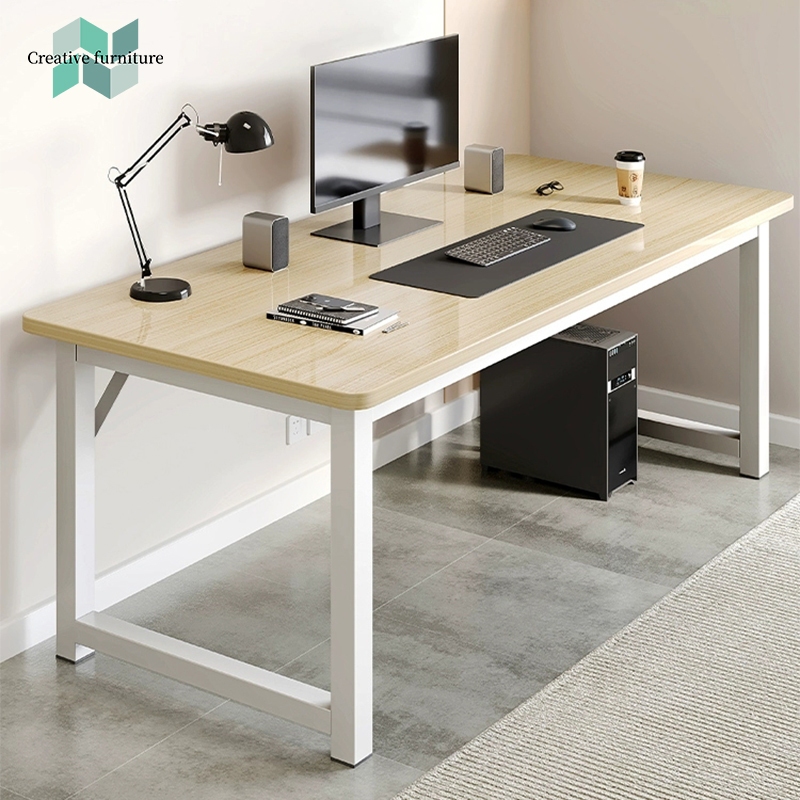 Creative table โต๊ะทํางาน โต๊ะคอมไม้ สไตล์มินิมอล ขาเหล็กหนา โต๊คอมพิวเตอร์ วางของอเนกประสงค์ ใช้ที่บ้านและออฟฟิศ