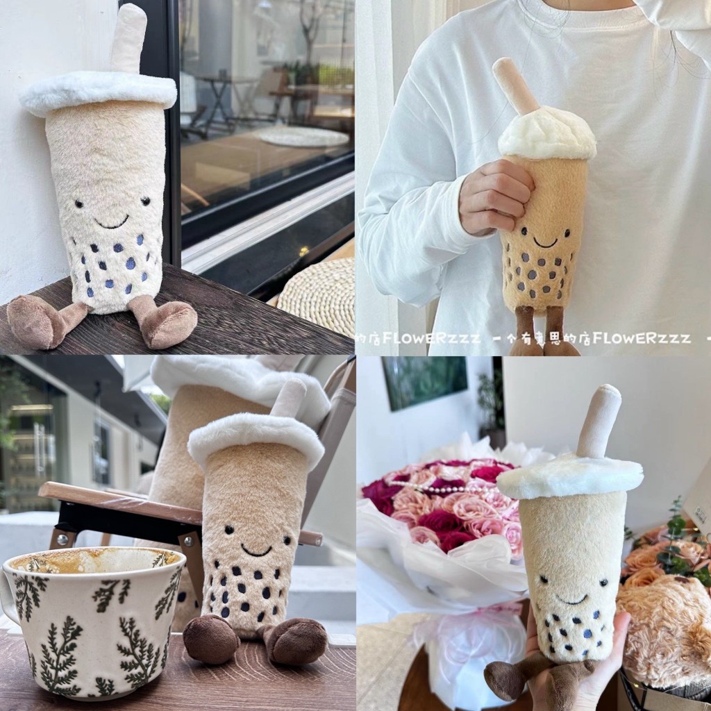 พร้อมส่ง ตุ๊กตาชานมไข่มุก boba doll ชานม ชานมไข่มุก bubble milktea plushy ตุ๊กตาชานม drink beverage 23191