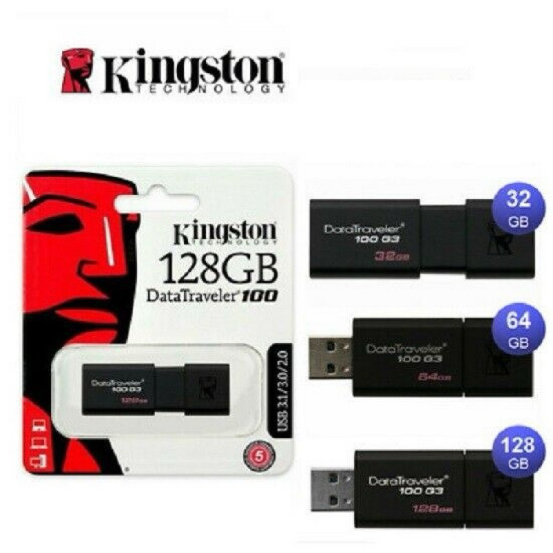 ใช้ได้ 100%แฟลชไดร์ฟ Kingston (8GB 16GB 32GB 64GB 128GB ) KingstonDataTraveler 100G3