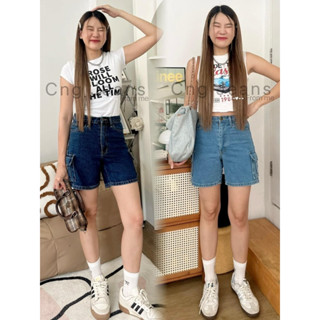 กางเกงยีนส์ขาสั้น ขา3ส่วน รุ่นคาร์โก้ กระเป๋าข้าง ใช้งานได้จ…