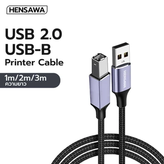 Hensawa รุ่น PC208 - 213 Printer Cable Scanner Cord USB A to USB B สายต่อปริ้นเตอร์ USB2.0 สายถัก&pvc สายยาว 1-3 เมตร
