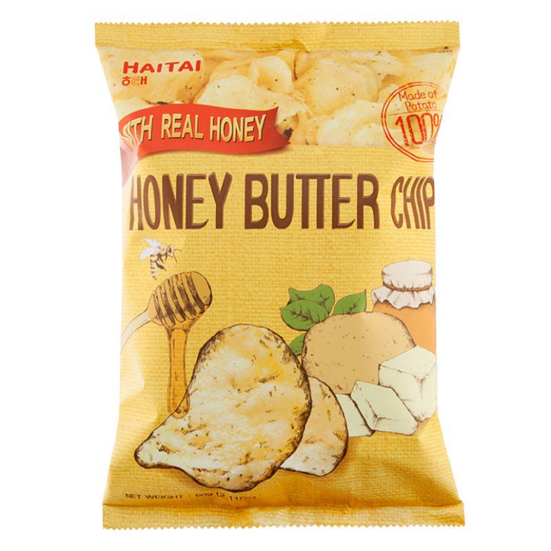 ไฮไทมันฝรั่งแผ่นทอดกรอบรสฮันนี่บัตเตอร์ 60กรัม Haitai Honey Butter Chips