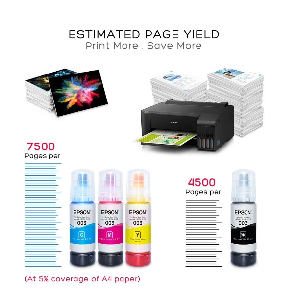 หมึก Epson 003 แท้💯% Epson L3110 / L3150 / L5190/L3210/L3216/L3250/L3256/L5290/L5296
