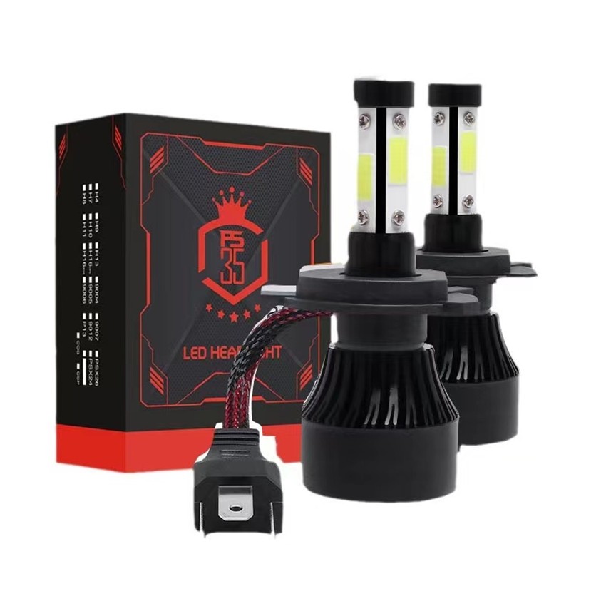 dianqu888 หลอดไฟหน้ารถ LED C6 ขั้ว H4 ความสว่าง 6500K หลอดไฟหน้ารถ 360องศา ( 1คู่ )