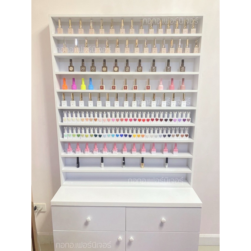 ชั้นวางสีเจลทาเล็บ ชั้นวางสีทาเล็บ ตู้มีลิ้นชัก กว้าง 100 สูง 180 สินค้าคุณภาพดี พร้อมส่ง