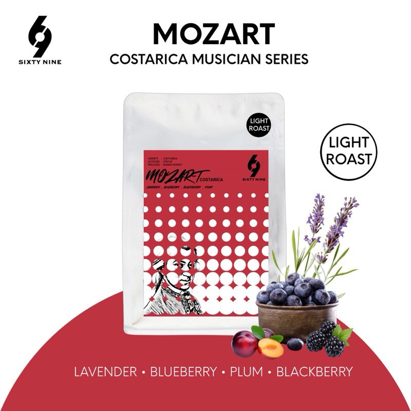 Sixtynine Coffee เมล็ดกาแฟคั่วอ่อนโมสาท (Mozart Musician Series จาก Costa rica)