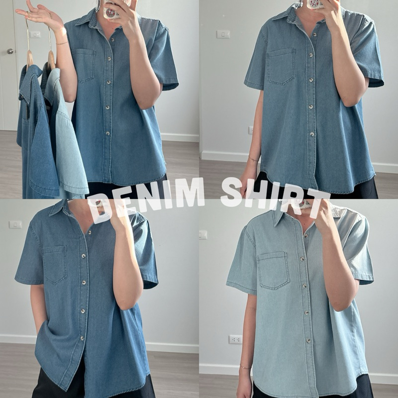 denim shirt | เสื้อยีนส์แขนสั้น อก 46“