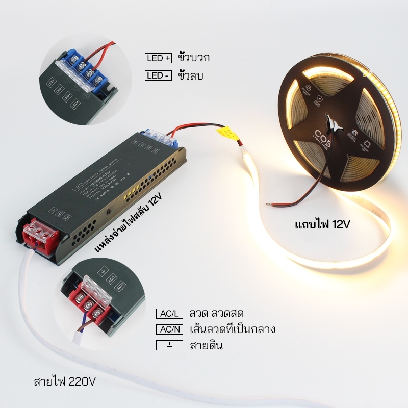 LED หม้อแปลงไฟฟ้า แหล่งจ่ายไฟ บางมาก หม้อแปลงไฟเชิงเส้น 220V ถึงDC 12V แถบไฟแบบบางเฉียบสลับ