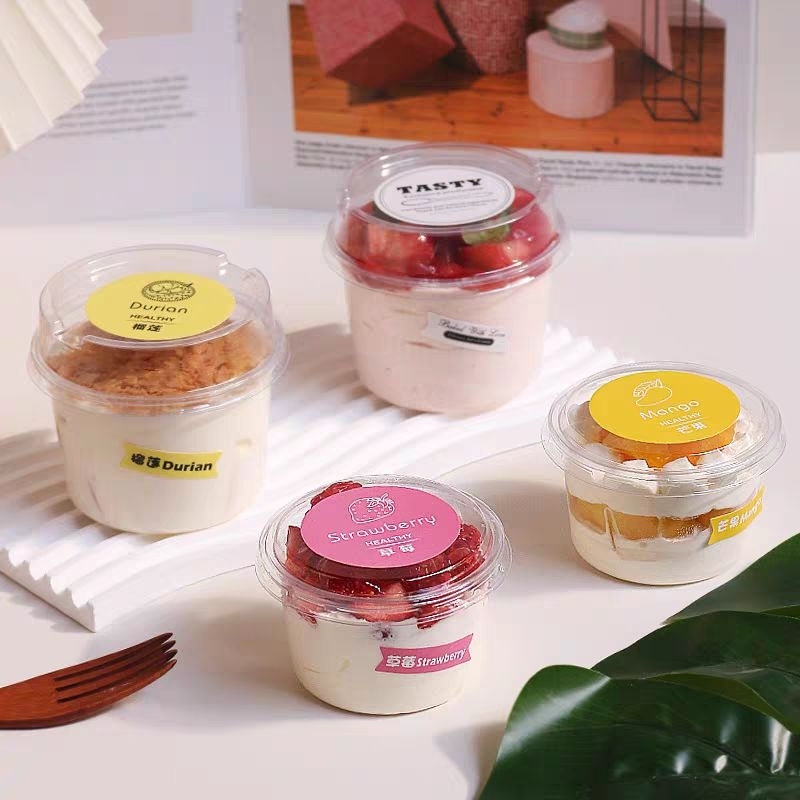พร้อมส่ง (แพ็ค 25 ใบ) แก้วพลาสติก เนื้อPet ใส่โยเกิร์ต พุดดิ้ง ขนม