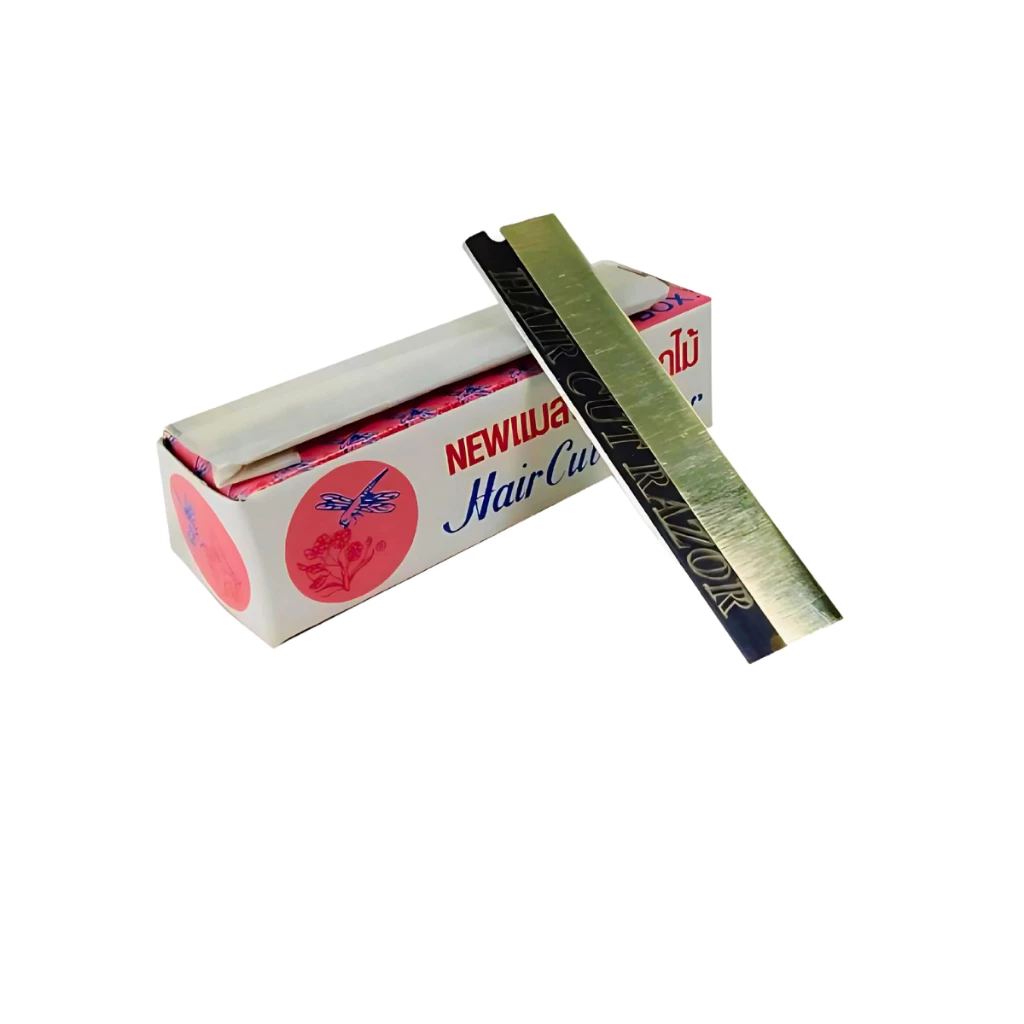 ใบมีดโกนแมลงปอดอกไม้ ใบมีดลอกกาว 1 กล่องเล็ก (บรรจุ 9 ใบ) - Hair Cut Razor