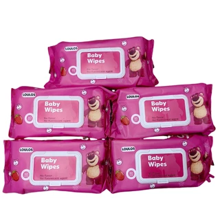 ทิชชูเปียกห่อใหญ่ (แบบ 5แพ็ค / 10 แพ็ค) หมี LOTSO แผ่นใหญ่ ทิชชู่เปียกของเด็ก กระดาษเปียก Baby Wipes ผ้านุ่มชุ่มชื่น