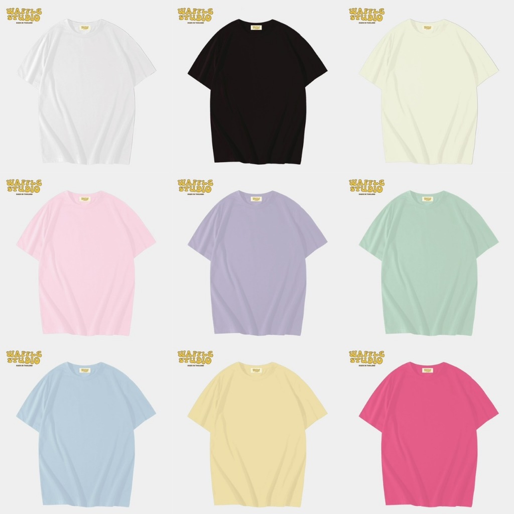 [ ส่งฟรี 🔥 ] เสื้อเปล่า เสื้อยืดโอเวอร์ไซส์ เสื้อยืดเกาหลี ผ้าคอตตอน 100% เสื้อยืด WAFFLE STUDIO