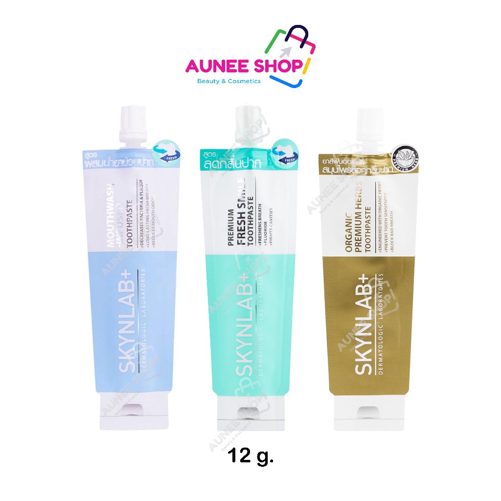 ส่งฟรี/มีไลฟ์ Aunee shop (1 ซอง) Skynlab ยาสีฟัน12g(ขนาดพกพา)