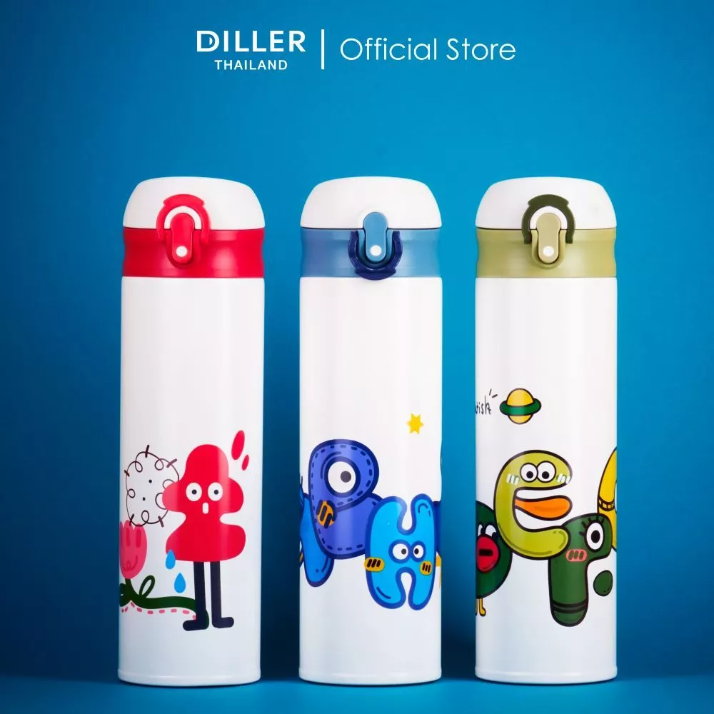Diller Thailand Thermo Flask 480ml กระติกเก็บความเย็น/ร้อน ฝากดยกดื่มพร้อมล็อก สแตนเลส 2 ชั้นพร้อมฉนวนสูญญากาศ ส่งจากกทม thumbnail 8