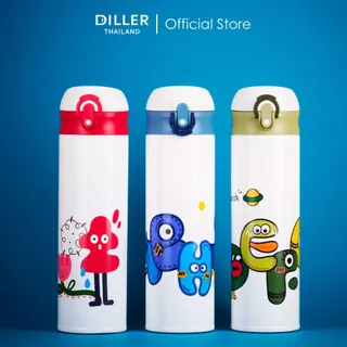 Diller Thailand Thermo Flask 480ml กระติกเก็บความเย็น/ร้อน ฝากดยกดื่มพร้อมล็อก สแตนเลส 2 ชั้นพร้อมฉนวนสูญญากาศ ส่งจากกทม