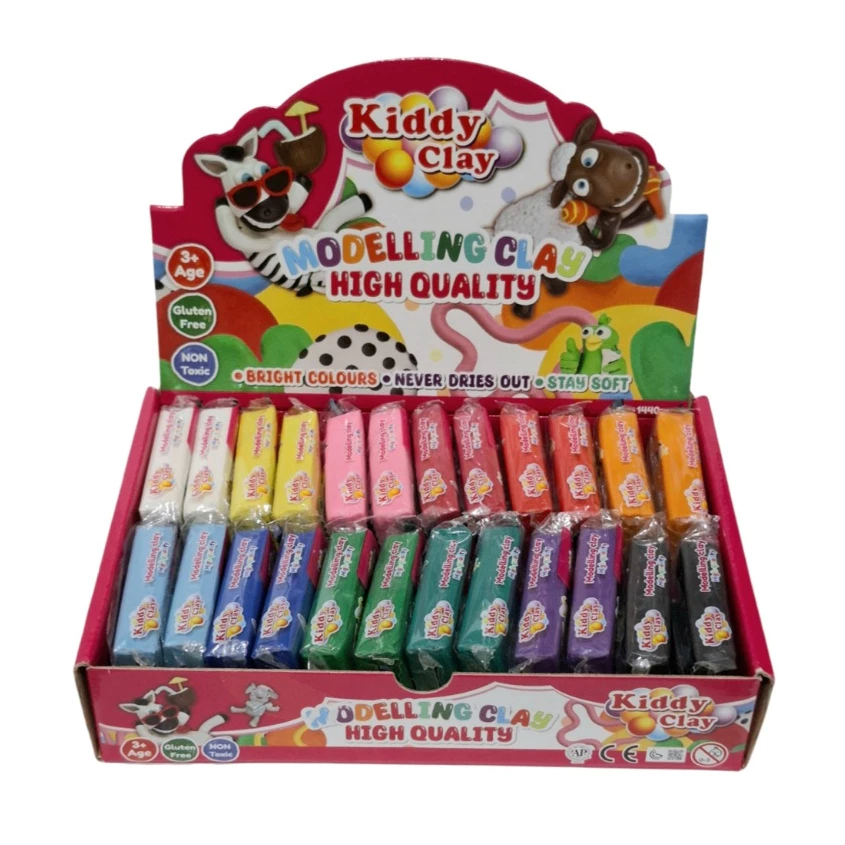 ดินน้ำมันไร้สารพิษ 24 ก้อน 12 สี สำหรับเด็ก Kiddy Clay, NARA Modelling Clay (Non-Toxic Clay)