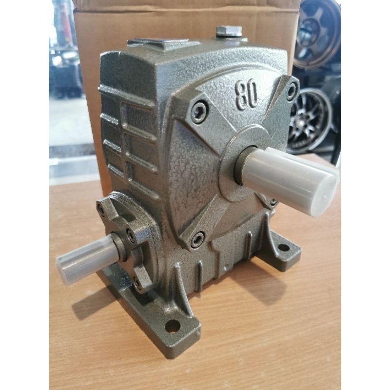 KIMPO Worm Gear เบอร์ #80 (22) เพลา  รุ่น KB (PA) out put 32 มม. อัตราทด 1:10-1:60 เกียร์ทดรอบ วอร์ม