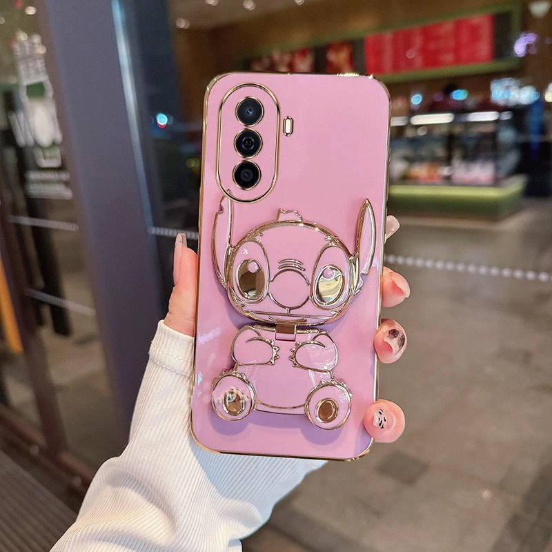 เคส สำหรับรุ่น OPPO A3X A3Pro สติช กระจก ขาตั้ง หมุนได้ 360 องศา ฝาหลัง แบบนิ่ม น่ารัก