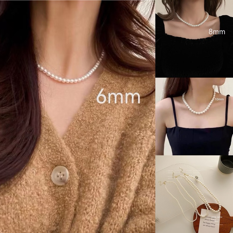 [Mimmuffin] สร้อยคอไข่มุก สร้อยมุกออกงาน งานบวช งานแต่ง