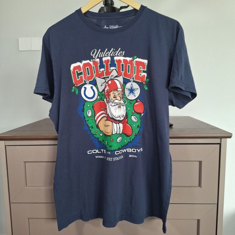 เสื้อยืด ลายกีฬา dallas cowboys collide colt vs cowboys 2014 size L (Lps019)