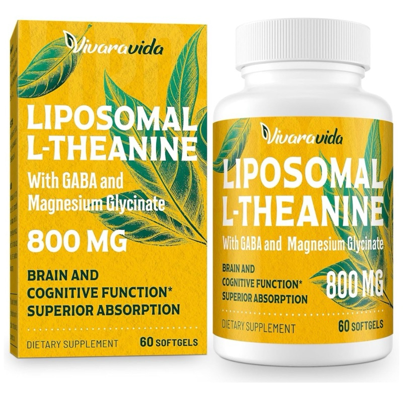 [ Vivaravida ]❇️ LIPOSOMAL L-THEANINE + GABA + MAGNESIUM GLYCINATE ( สมอง ผ่อนคลาย )(60 ซอฟ์ทเจล )