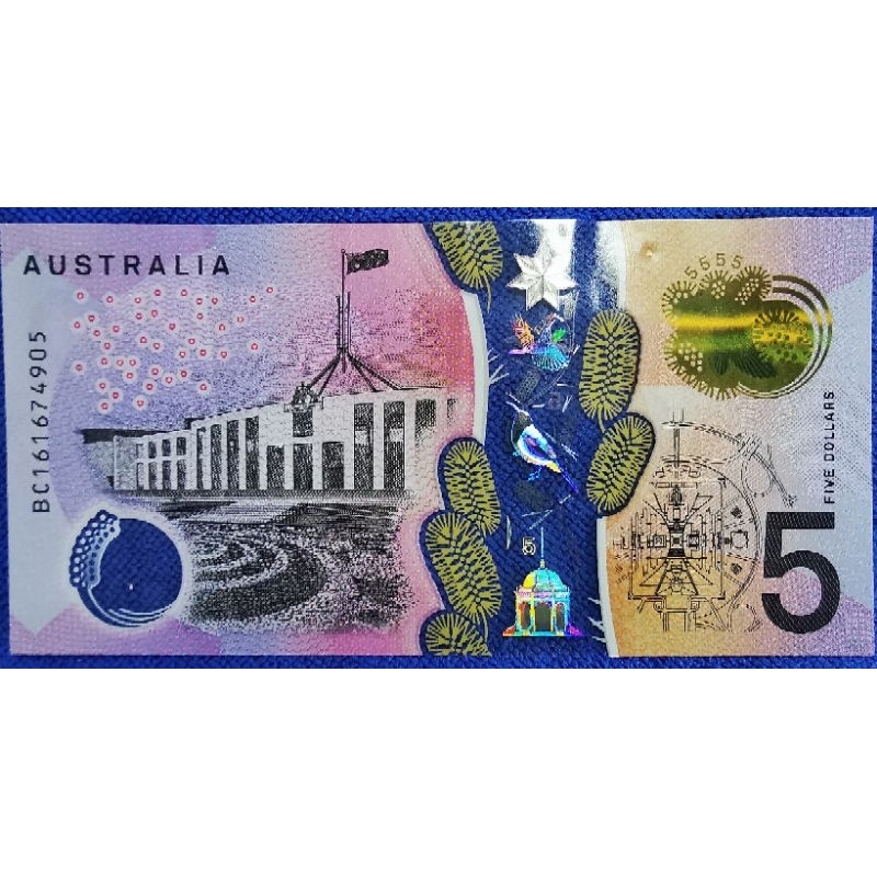 แบงก์​สะสมออสเตรเลีย​ Australia, 5 Dollars, ใช้แล้ว, B516