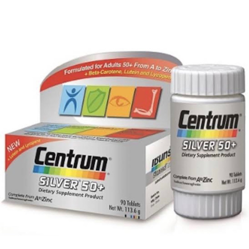 Exp.2026 Centrum Silver 50+ เซนทรัม ซิลเวอร์ พร้อมเบต้า-แคโรทีน,ลูทีนและไลโคปิน