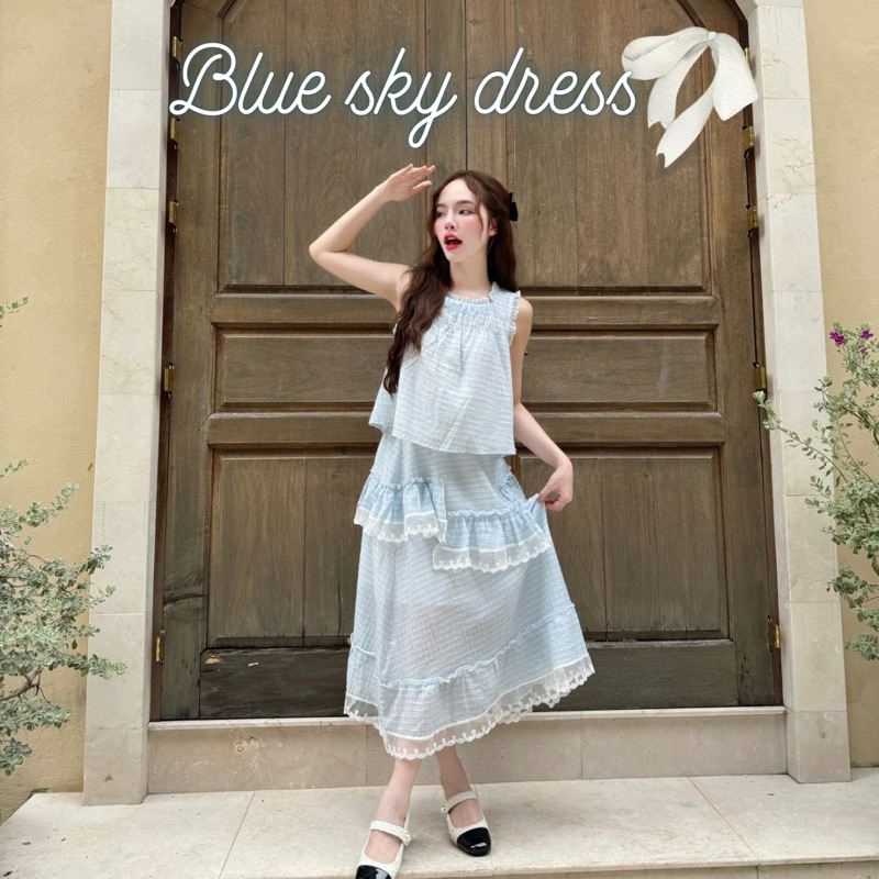 #KATI300ꕤ   ‎⸝ ⸝ ⸝ Blue sky Dress◞✿