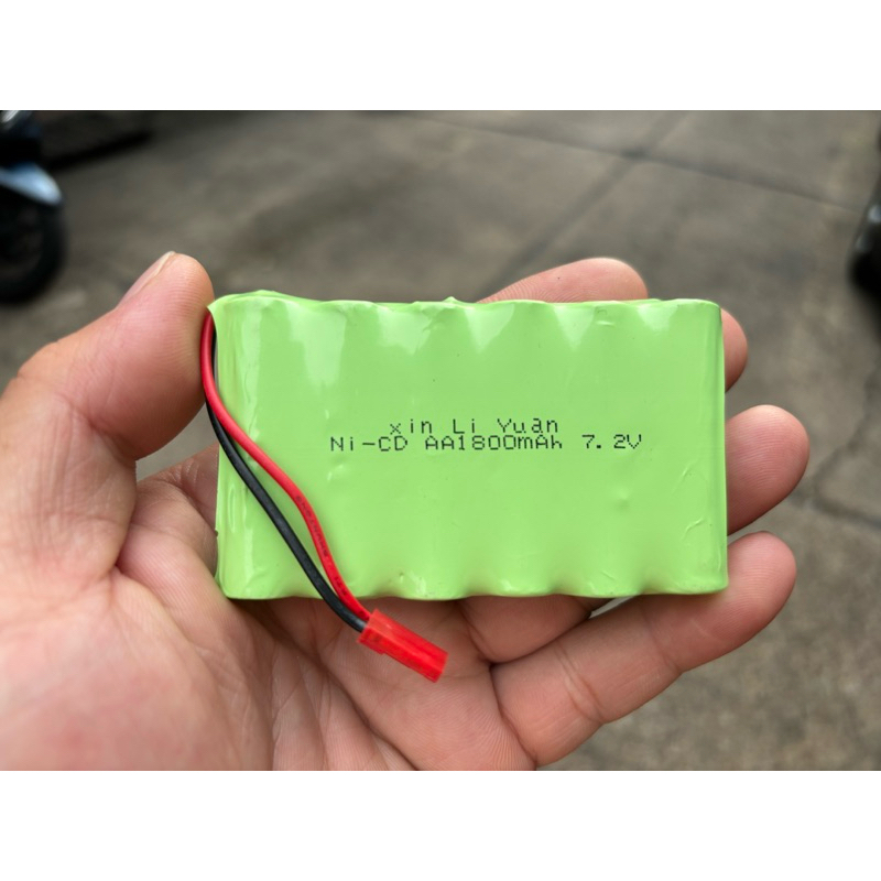 แบตเตอรี่ชาร์จสำรอง7.2V Ni-CD AA 1800mah แจ็คแดงสองสายของรถบังคับวิทยุเป็นแบตเตอรี่ก้อนใหม่100%🇹🇭