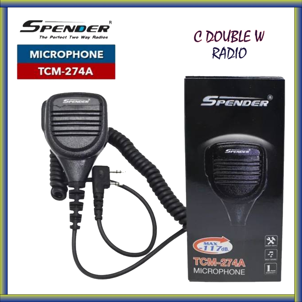 SPENDER Microphone รุ่น TCM-274A ไมค์นอกสำหรับ วิทยุสื่อสาร ใช้ได้กับวิทยุสื่อสารได้หลายรุ่น ทั้งเคร