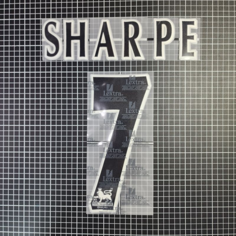 SHARPE 7 LEEDS UNITED AWAY PRINTING NAMESET 1996-2006 ชื่อเบอร์กำมะหยี่ ลีด ยูไนเต็ด