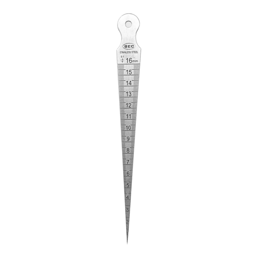 เตเปอร์เกจ BEC วัดรูใน สแตนเลส วัดรู วัดช่อง ขนาด 0- 16 มิล Taper Gauge