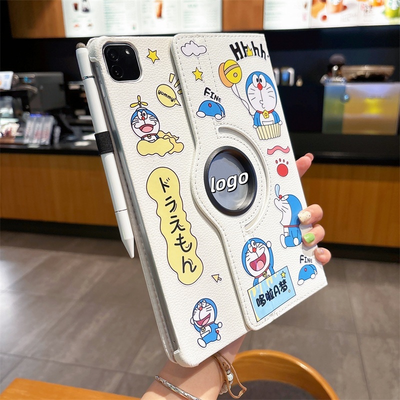 🔥ส่งจากไทย🔥Doraemon สติ๊กเกอร์ เคส for iPad 2025 11 10.2 Gen11 10 9 8 2024 pro เคสไอแพด Air4 5 6 7 10.9 Case การหมุน 360