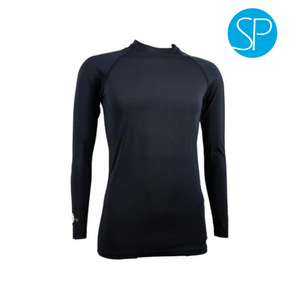 SParms เสื้อรัดรูปกันแดดแขนยาวคอกลม กันรังสี UV 99.8% สำหรับผู้ชาย - สีดำ — صورة 2