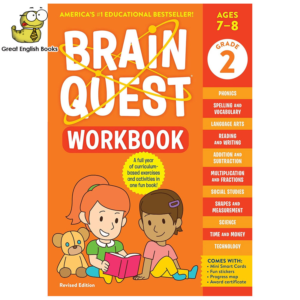 พร้อมส่ง *แท้* แบบฝึกหัดภาษาอังกฤษ Brain Quest Workbook: Grade 2 หนังสือเด็กภาษาอังกฤษ