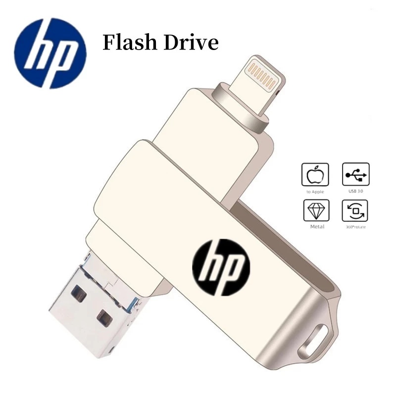 Hp USB3.0 4 in 1 OTG แฟลชไดรฟ์โลหะ กันน้ํา ความเร็วสูง 1TB 512GB U Disk pendrive สําหรับ iphone