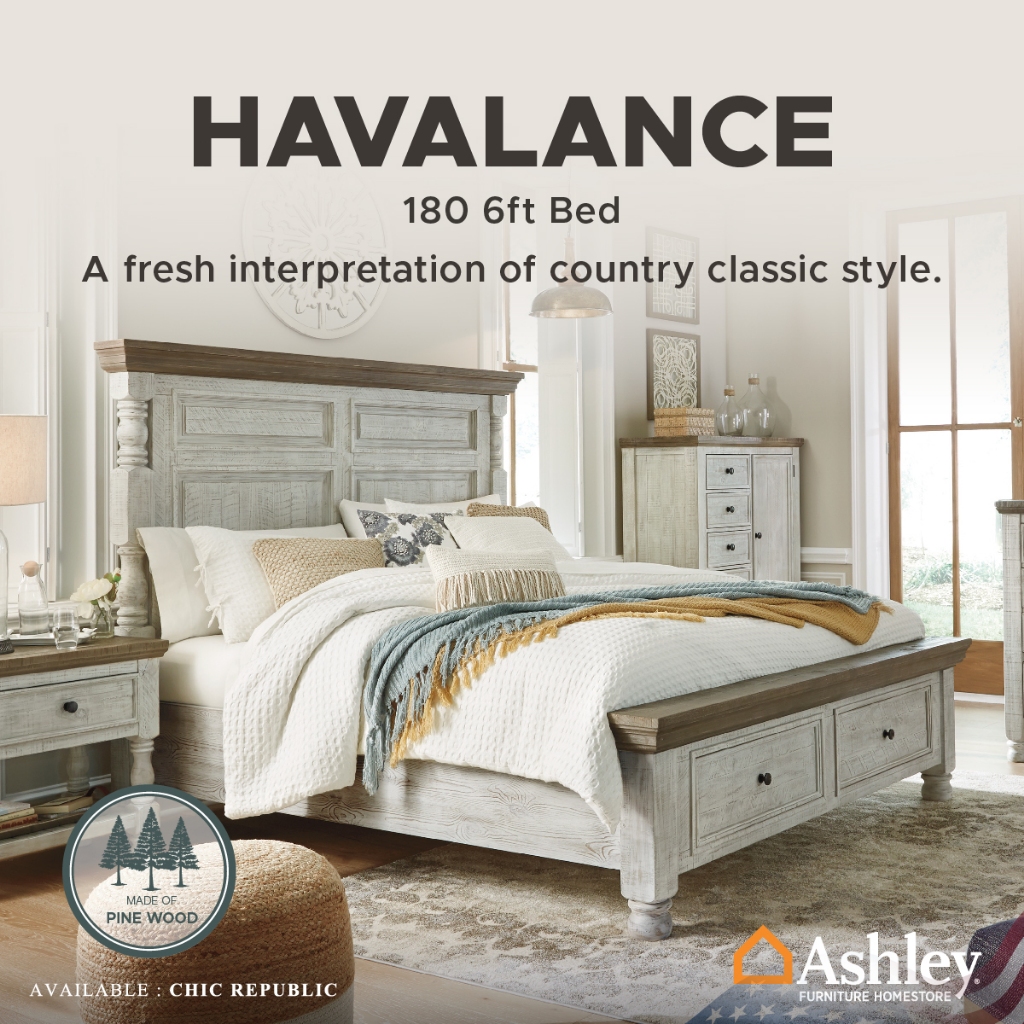 Ashley เตียงนอน ขนาด 6 ฟุต รุ่น HAVALANCE 180 6ft Bed