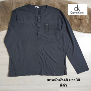 CALVIN KLEIN JEANS เสื้อยืดแขนยาว กระดุมครึ่ง ไซใหญ่ เสื้อยืด สีสวย มือสองสภาพใหม่ ขนาดไซส์ดูภาพแรกค่ะ งานจริงสวยค่ะ