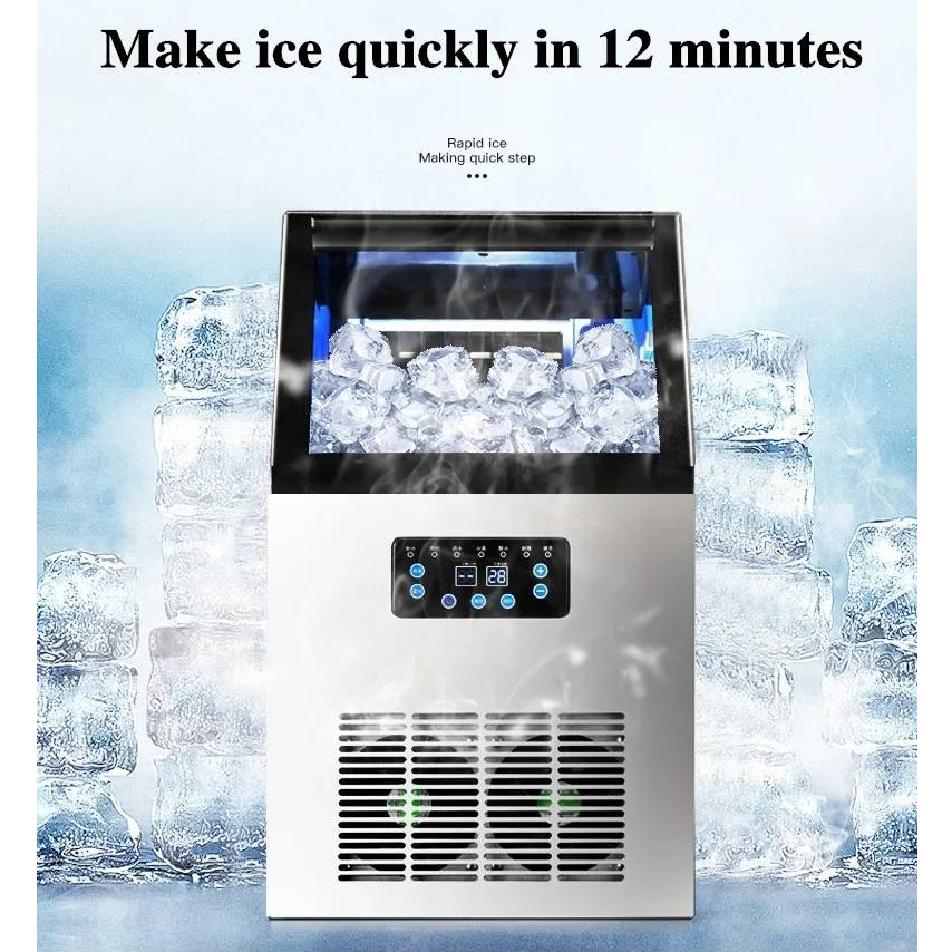เครื่องทำน้ำแข็งอัตโนมัติ ก้อนเหลี่ยม ผลิตน้ำแข็งคุณภาพ สะอาด ปลอดภัย