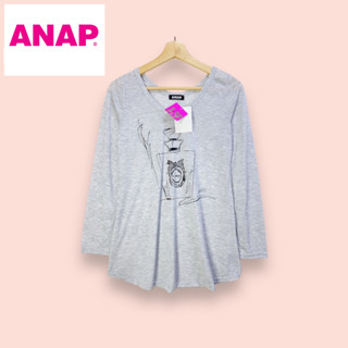 เสื้อ  Anap ผ้ายืดคอตต้อนอย่างดี ไซด์ -  F   อก 36-38 ยาว 28 นิ้ว   เสื้อทรงสวยน่ารักมาก สกรีนสวย แต่งเพชร ลายสวย