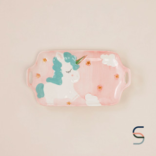 SARABARN Unicorn Rectangular Plate | ถาด ถาดมีหูจับขนาดใหญ่ ยูนิคอร์น