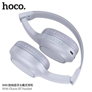 ✅ HOCO W46 หูฟังบลูทูธ BT 5.3 ดีไซน์เรียบหรู พับเก็บได้ แบตทน 20 ชม. รองรับ Aux 3.5mm เสียงดี HiFi Audio หูฟังเฮดโฟน hc3