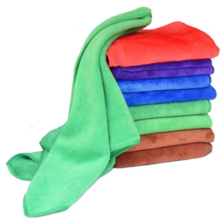 ผ้าไมโครไฟเบอร์ ผ้าเช็ดรถ ขนาด 40x40ซม. สีน้ำเงิน Cleaning car Towel Cloth