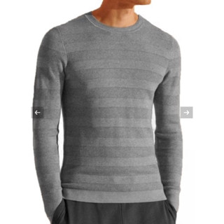 SUPERDRY Fine Textured Cotton Crew Neck Jumper Stone Grey เสื้อคอกลม แขนจั๊ม แขนยาว ผู้ชาย ซูปเปอร์ดราย