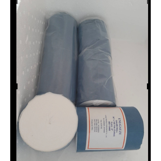 ผ้าก๊อซม้วน GAUZE ม้วน แบบไม่ยืด 6 นิ้ว ยาว 100 หลา แบ่งขาย 1 ม้วน