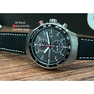 Citizen  Eco-Drive Chronograph  leather strap  -CA7010-19E สายหนังสีดำ🖤